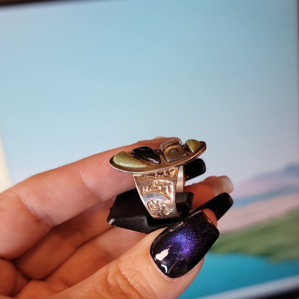 Vintage Jay King Desert Rose Trading Southwestern Sterling Silver Ring - Picture 4 of 11